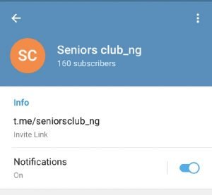 Seniors club telegram link