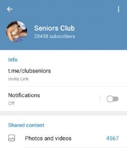 Seniors club telegram link