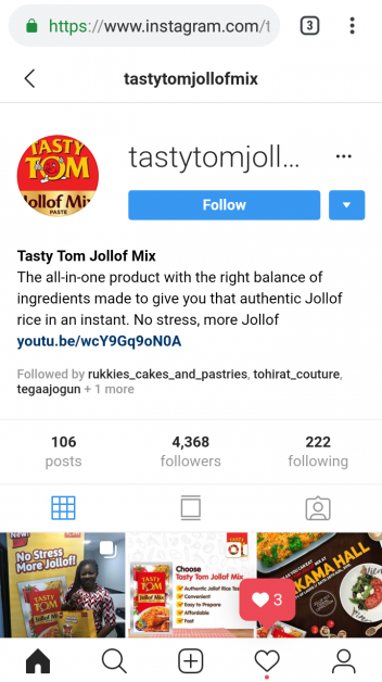 Tasty tom jollof mix
